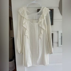 Sezane Women’s White Long Sleeve Dress